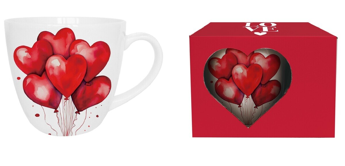 DUO - Hrnček porcelánový 460ml BALLOONS 1 v darčekovej krabičke