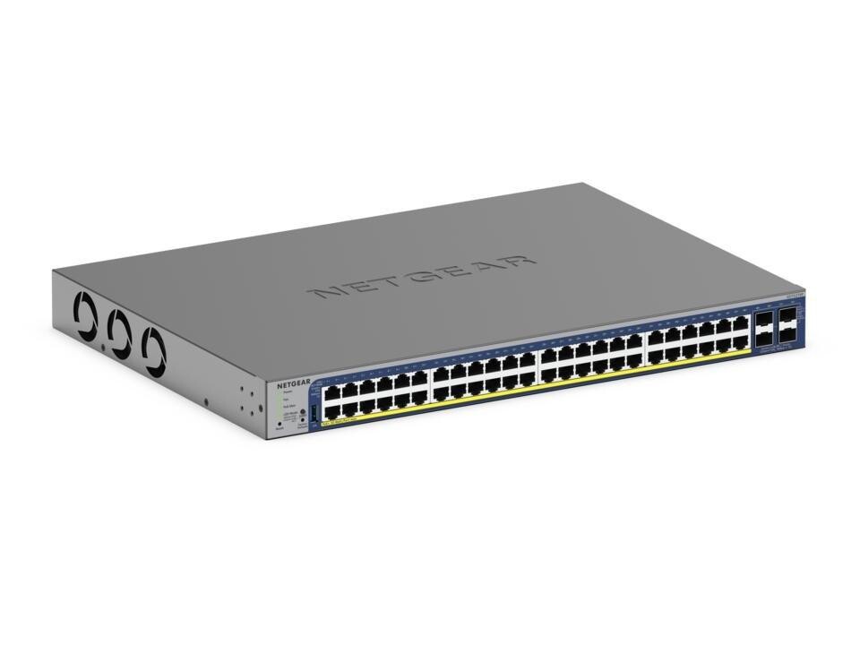 Netgear 48-Port Gigabit Ethernet, PoE+, Smart Switch, Cloud Management, 4 SFP+ Ports (380W) - GS752TXP