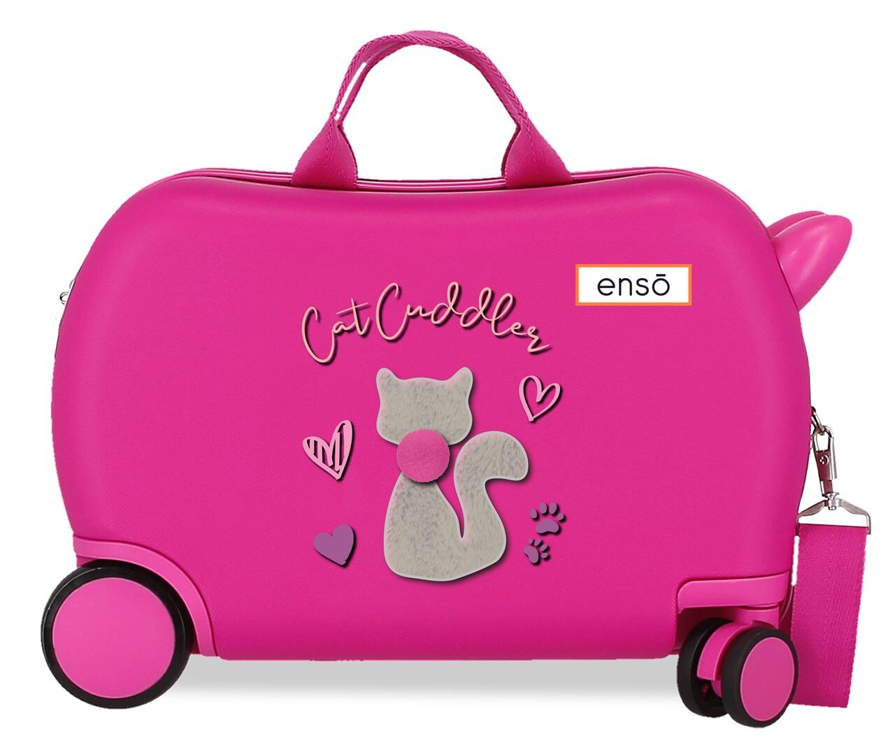 Enso Detský kufrík na kolieskach - odrážadlo - Cat Cuddle - 24,5 L