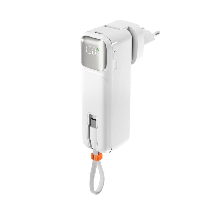 Epico UltraPack 2v1 5000mAh cestovná powerbanka a sieťový adaptér ET30 - biela 9915101100206