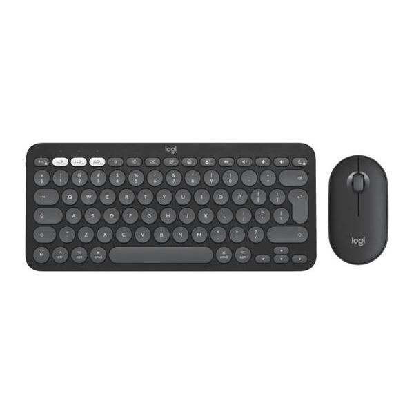 Logitech Pebble 2 combo pre Mac - tenká bezdrôtová klávesnica a myš, kombo, US - grafitová 920-012244