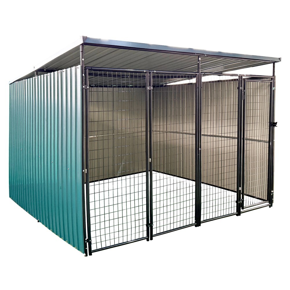 KONDELA Dogny Typ 7 voliéra pre psa 250x246x152 cm tmavozelená / antracit