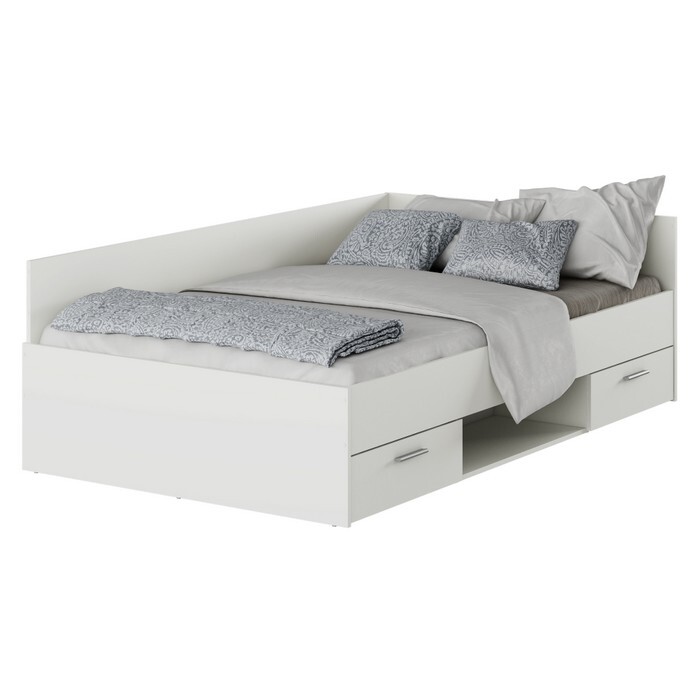 KONDELA Boat 120 posteľový rám s úložným priestorom biela