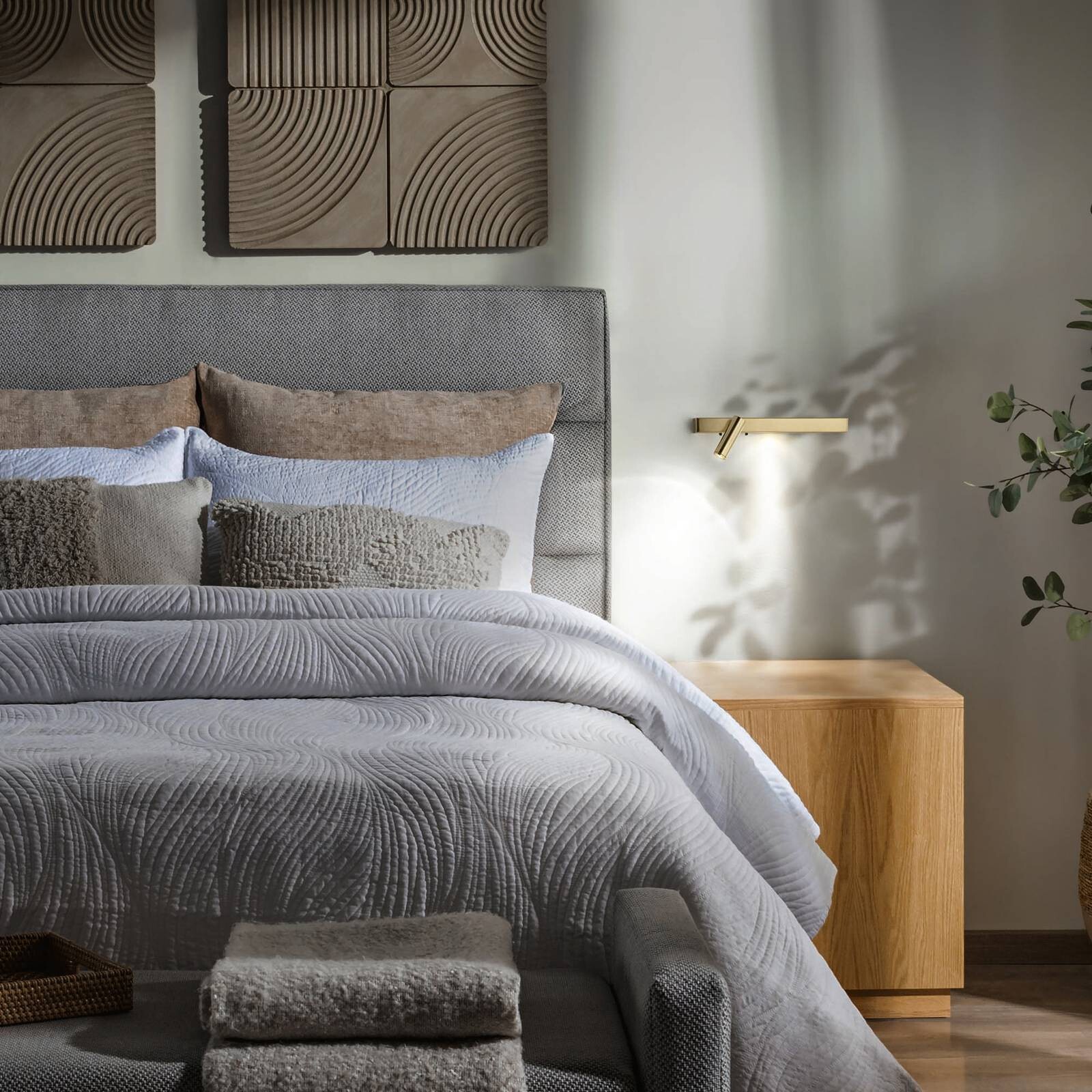 Ideal Lux LED nástenné svetlo Bonne Nuit 1, mosadzné, 22 cm