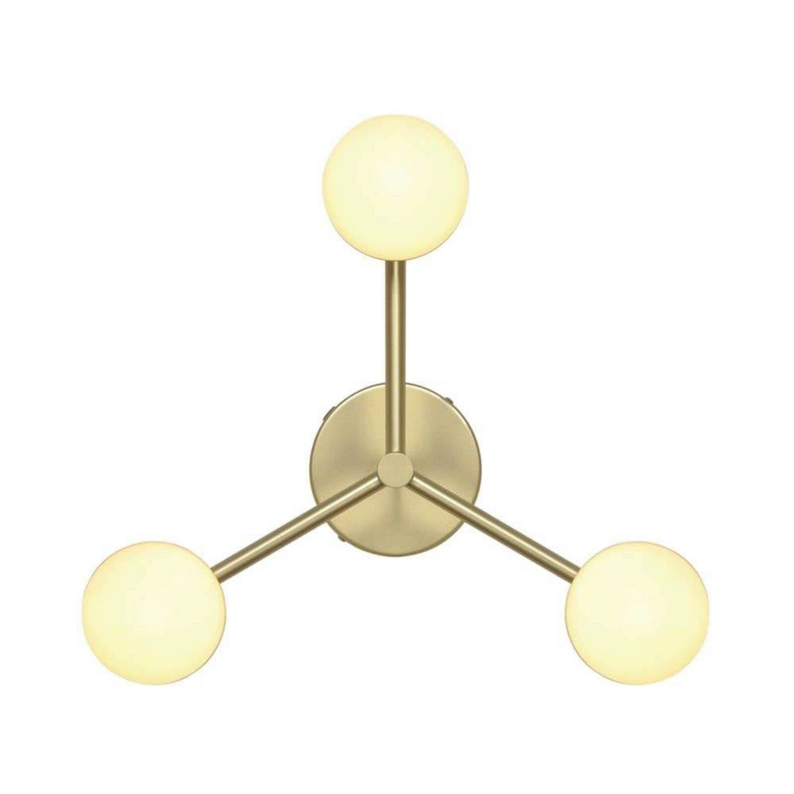 Stropné svietidlo Contina, mosadzová farba, Ø 48 cm, kov/sklo