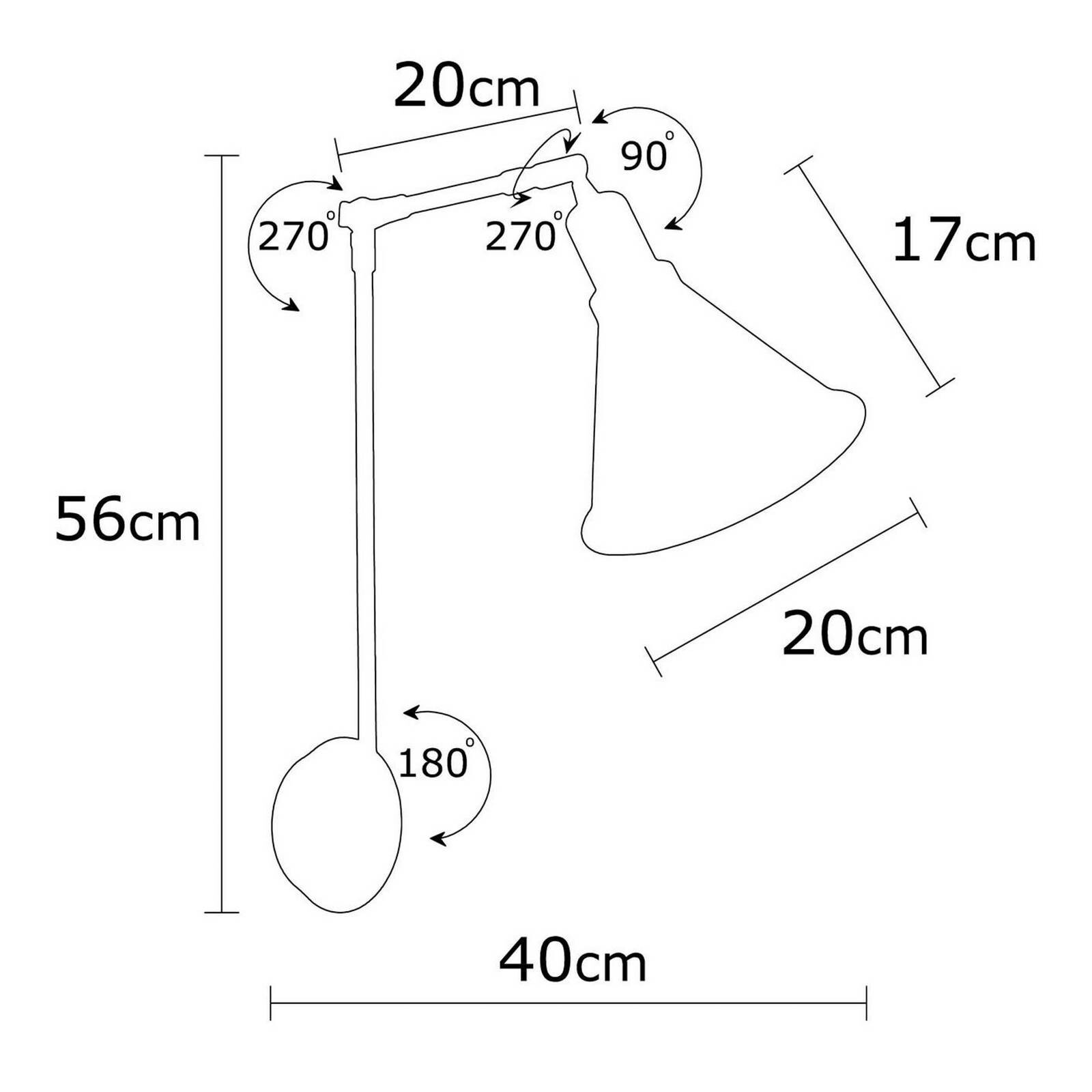 Nástenné svetlo Berceste 7956, čierne/zlaté, výška 56 cm