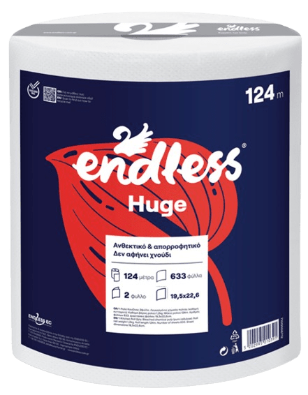 ENDLESS HUGE - 2-vrstové papierové utierky v rolke 124 m (633 útržkov)