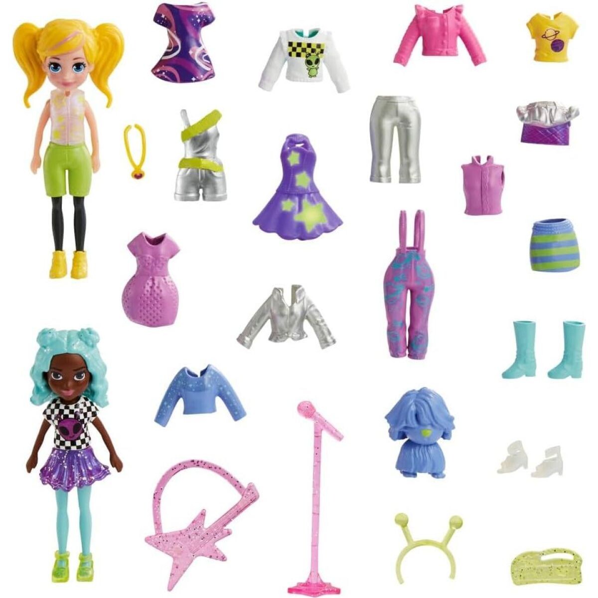 Mattel Polly Pocket veľká sada oblečkov a doplnkov pop star