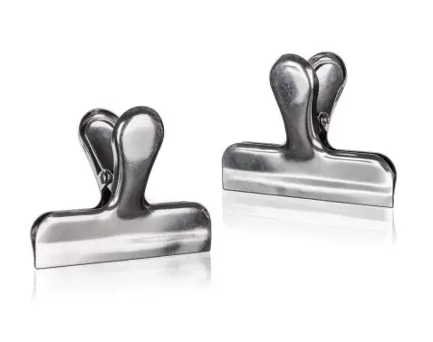 Súprava klipsov na vrecká (2 ks) Akcent, nerez%