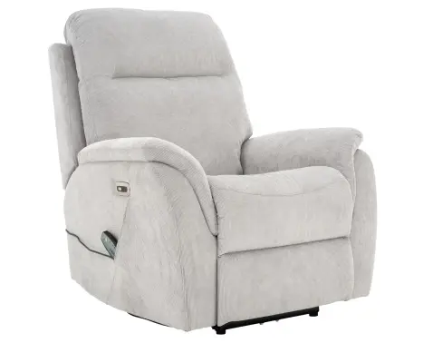 Masážne polohovacie kreslo Duncan, svetlo šedá látka%