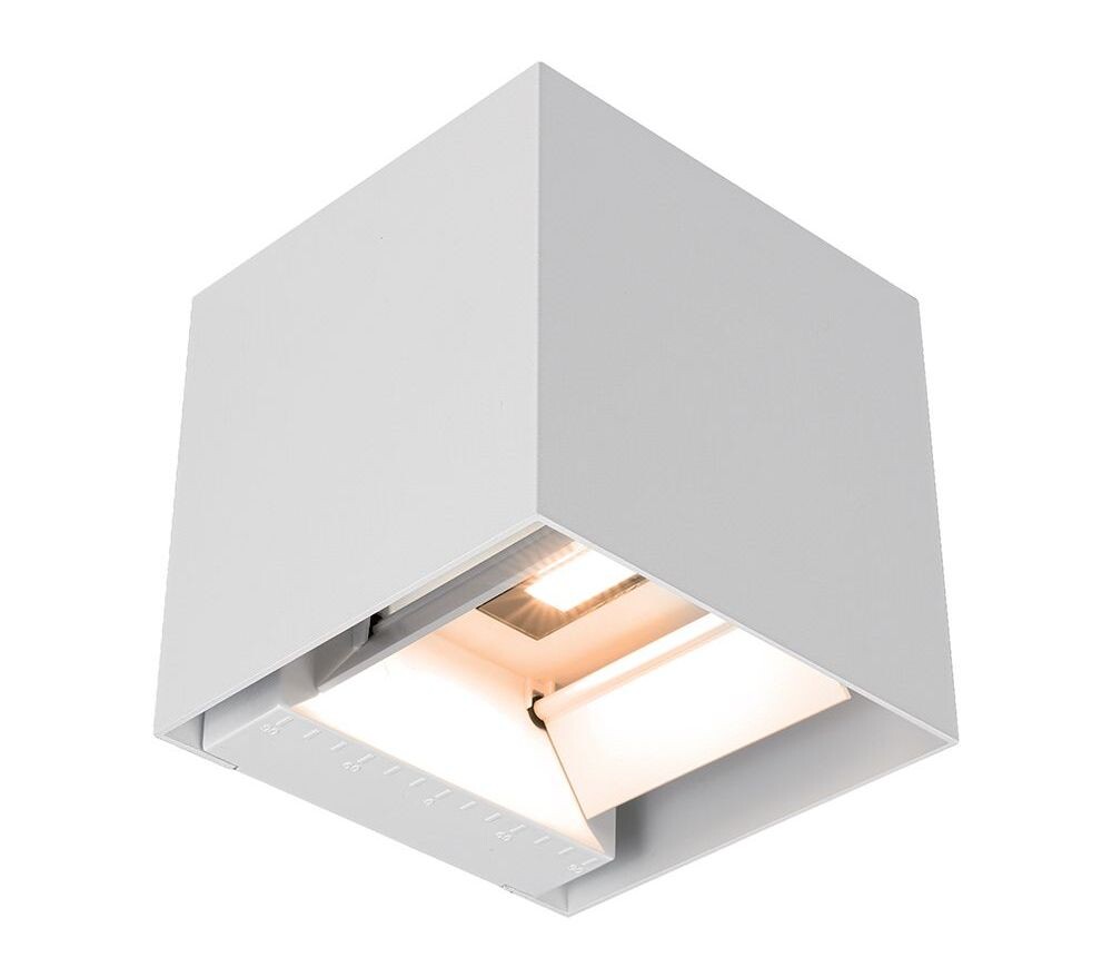 LED Solution Biele LED fasádne solárne svietidlo hranaté s pohybovým čidlom 9W IP65 CCT 24063