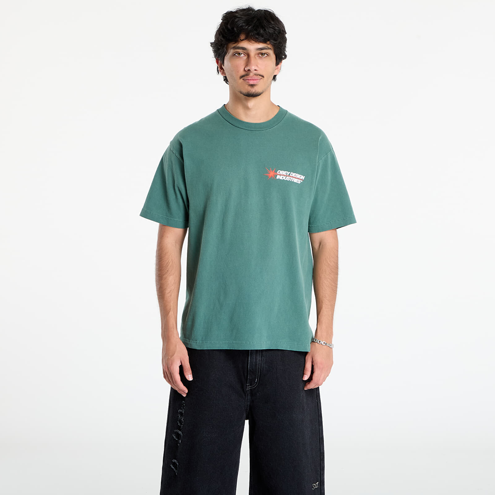 Tričko OBEY Design Industries T-Shirt Pigment Rain Forest XL