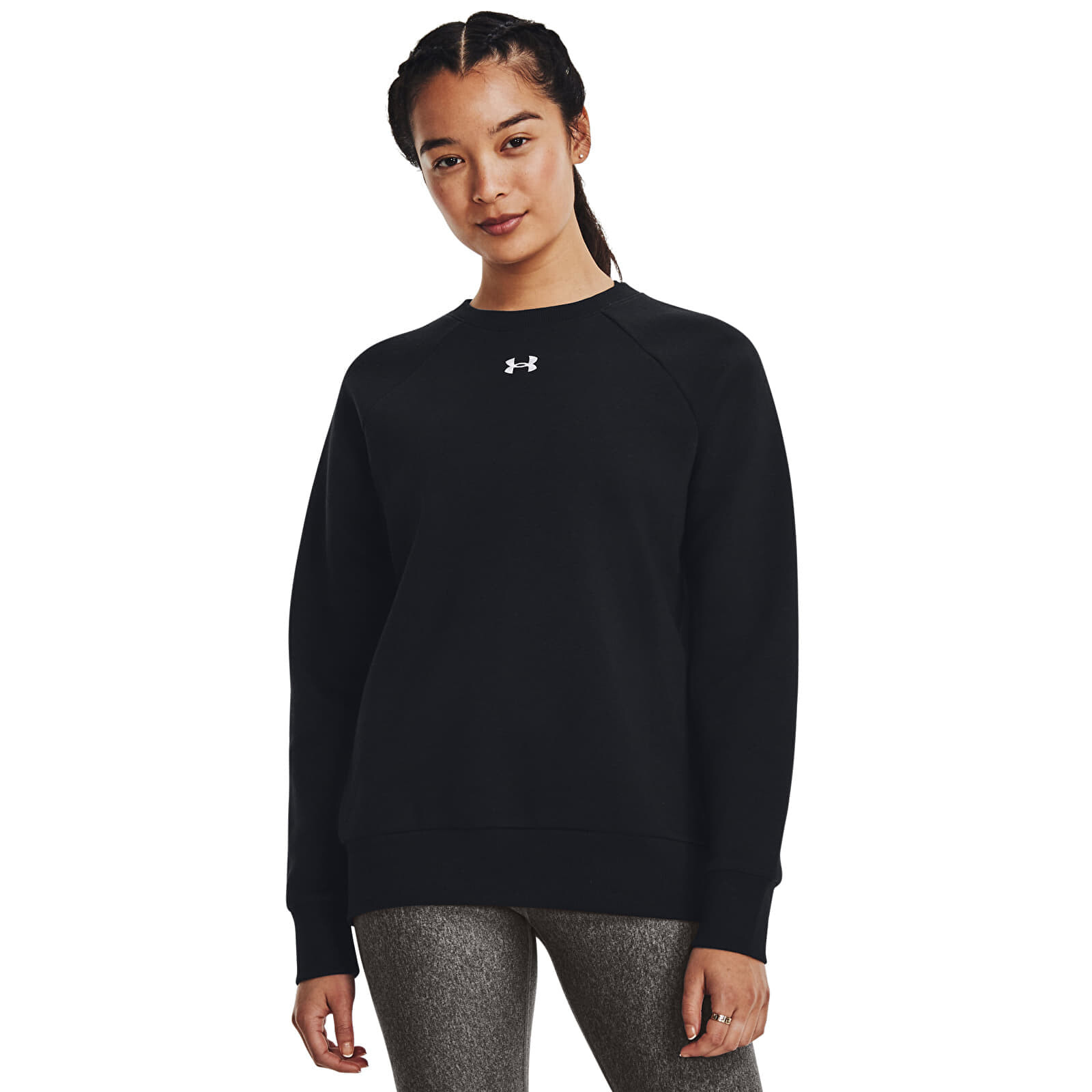 Mikina Under Armour Rival Fleece Crew Black/ White L