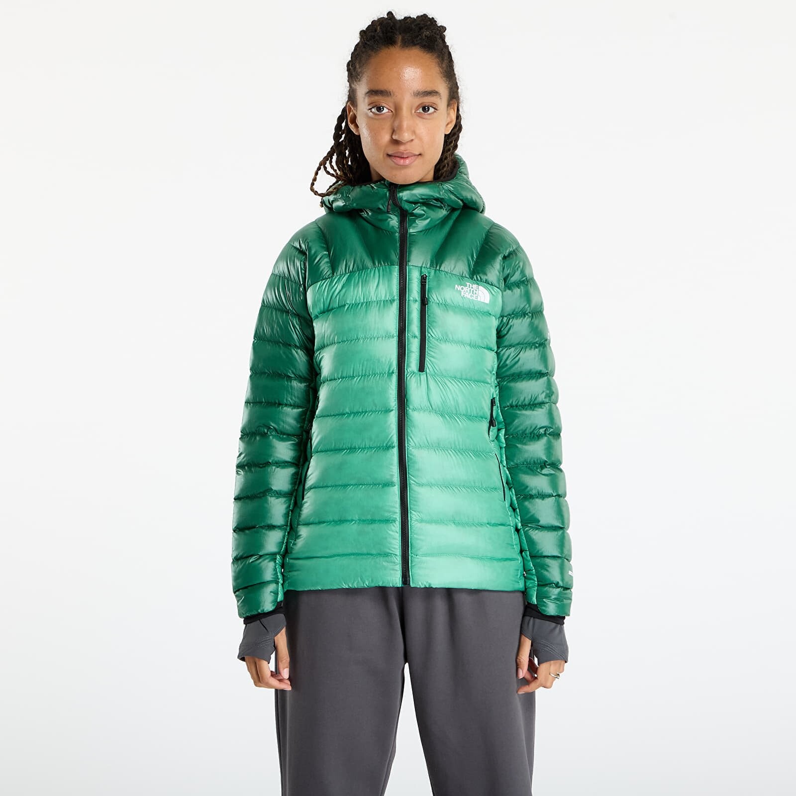 Bunda The North Face Summit Breithorn Hooded Down Jacket Nebula Green/ Evergreen M