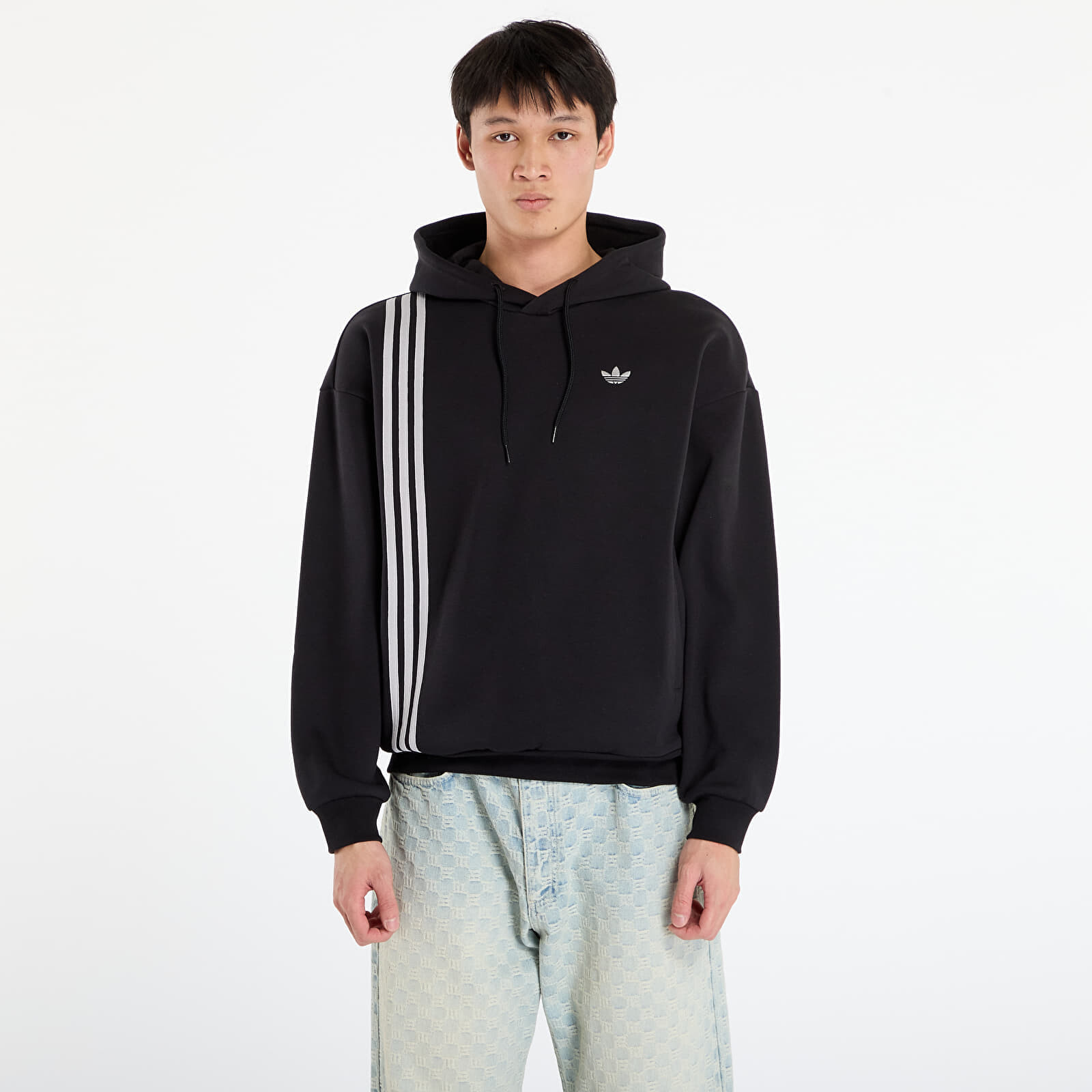 Mikina adidas Front Stripes Hoodie Black S