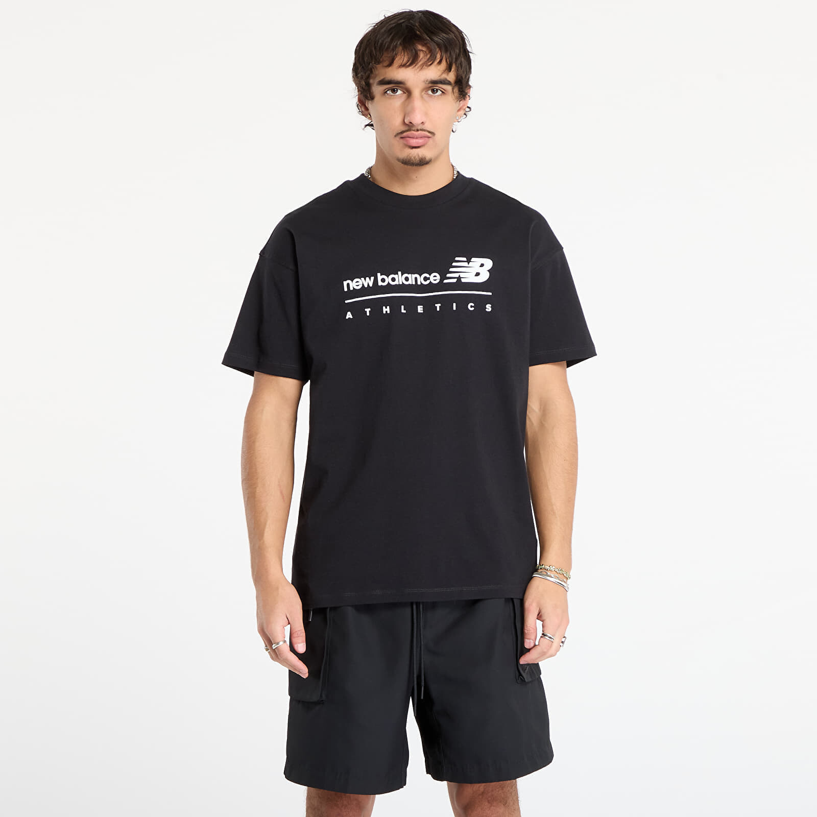 Tričko New Balance Linear Graphic T-Shirt Black M