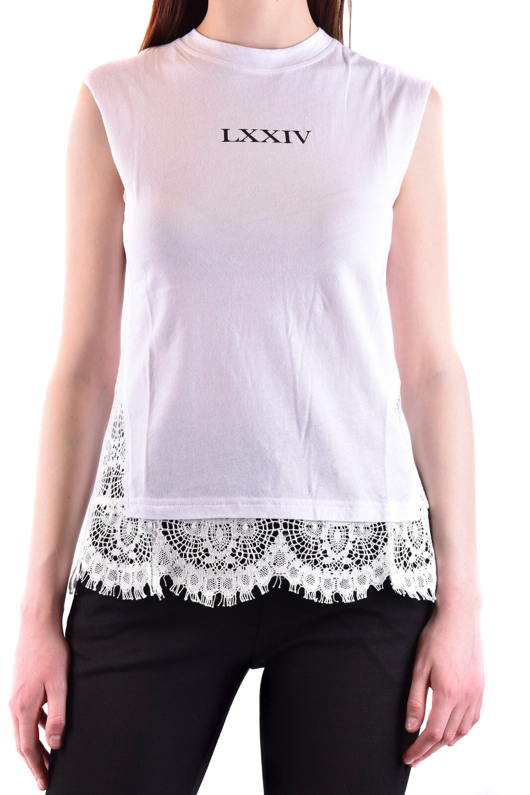 Biela dámska top s čipkou
