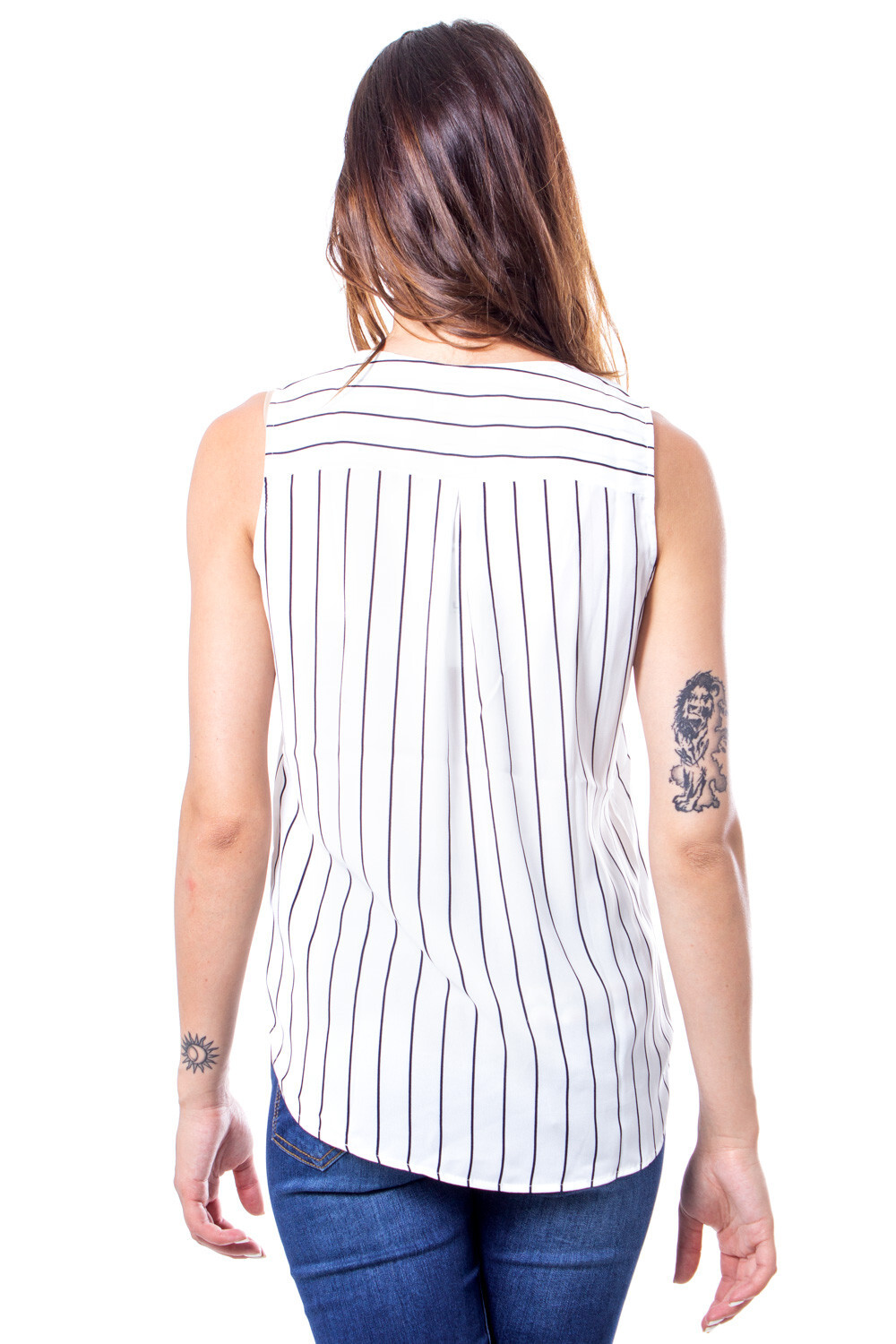 Vila Clothes pruhovaná blúzka bez rukávov