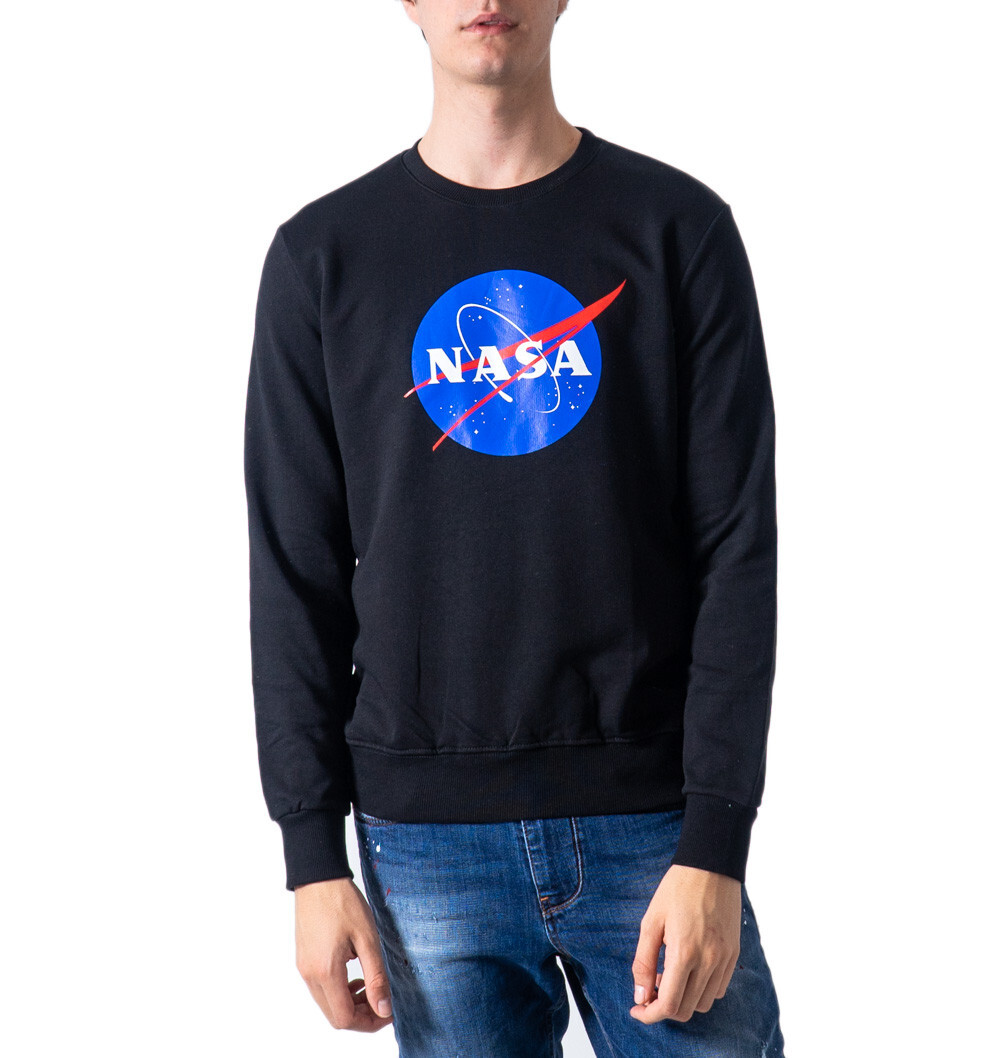 Čierna mikina NASA s potlačou