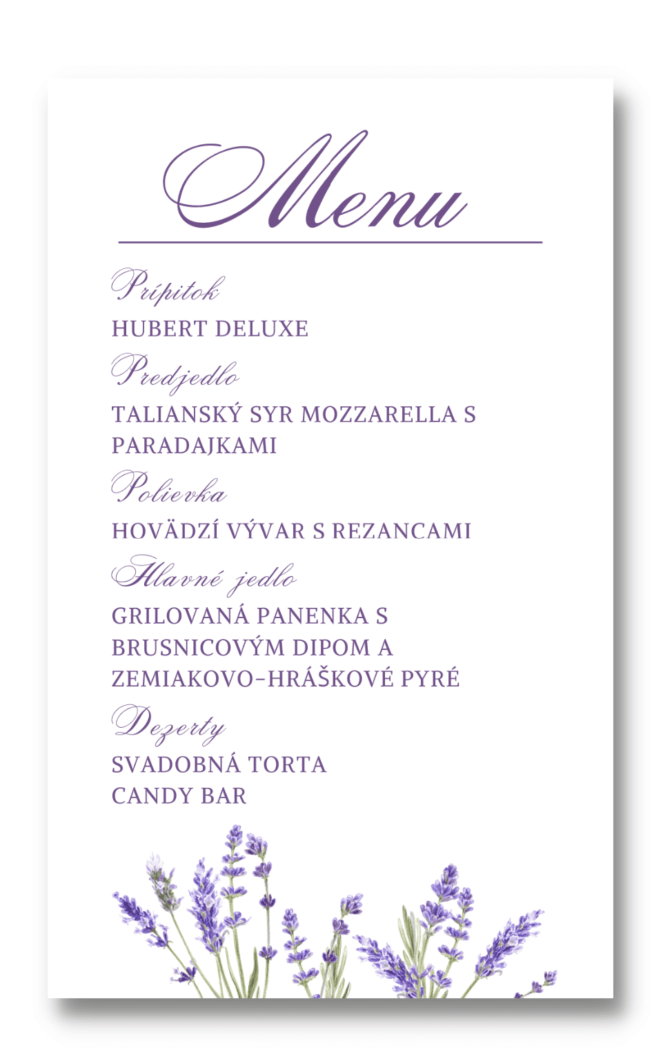 Personal Menu - Lavender Zvoľte množstvo: od 1 ks do 10 ks