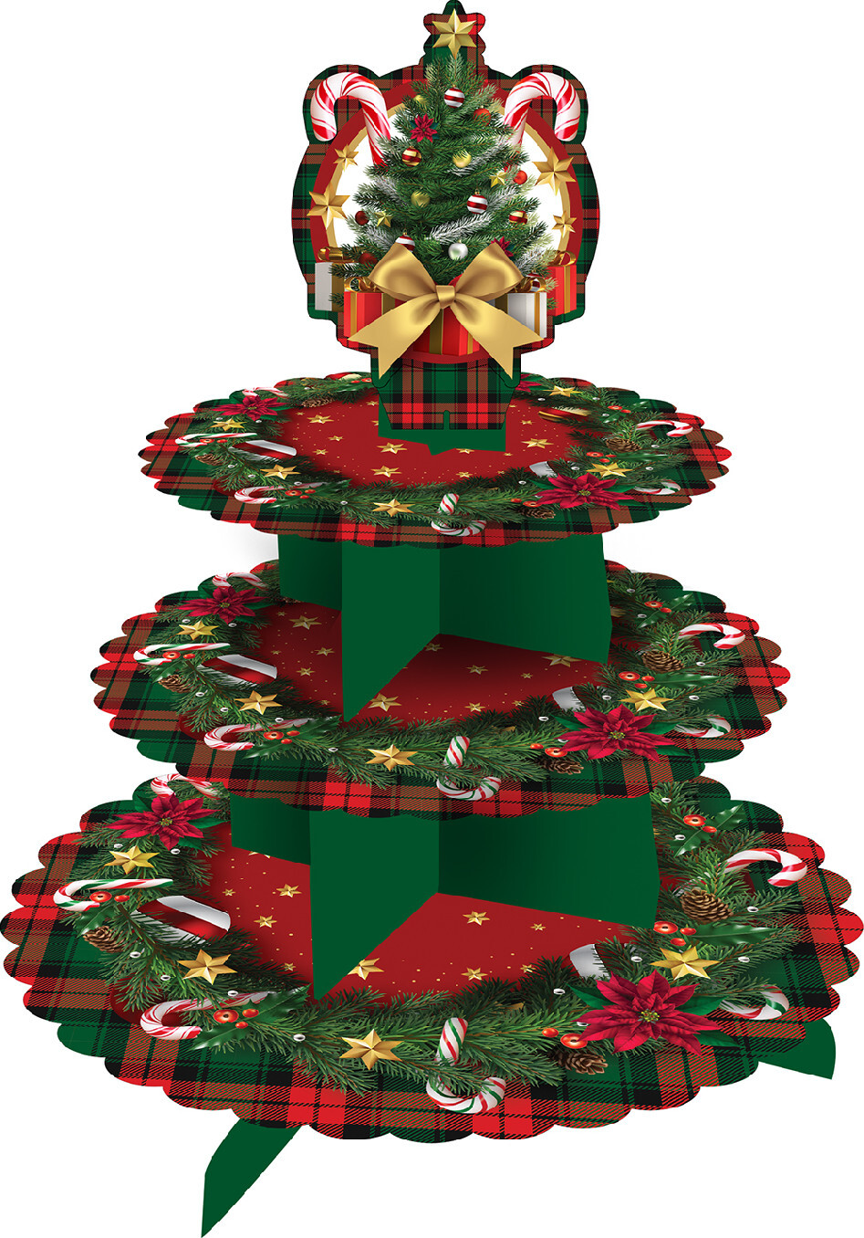 Guirca Vianočný papierový etažér 40 x 30 cm - 3 poschodový