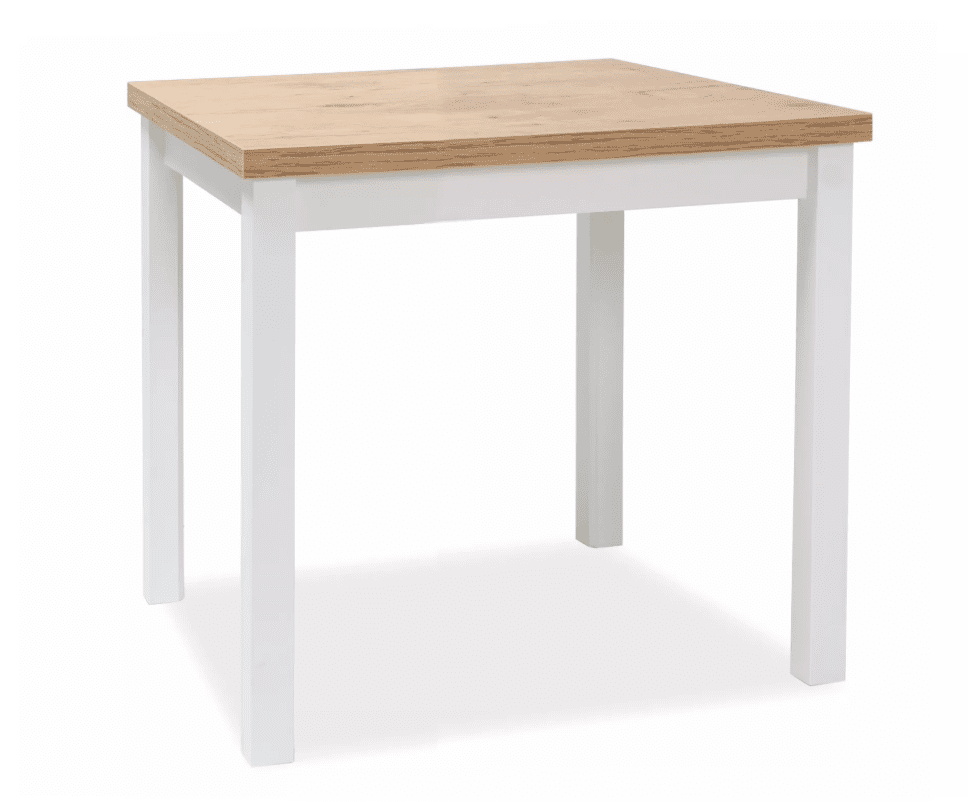 Signal Jedálenský stôl ADAM | 80x80cm Farba: dub lancelot / biely mat