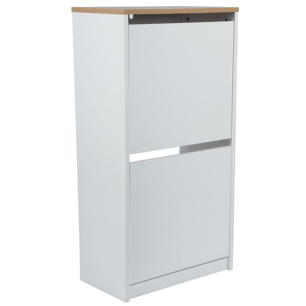 Carryhome VÝKLOPNÁ SKRINKA NA TOPÁNKY, prírodná farba, biela, kaučukové drevo, 49/93/28 cm