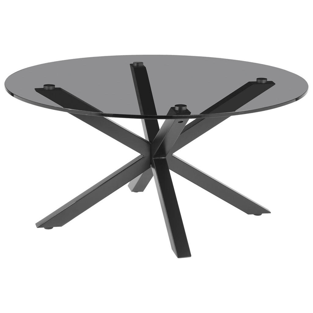 Xora KONFERENČNÝ STOLÍK, sivá, čierna, kov, sklo, 82/82/40 cm