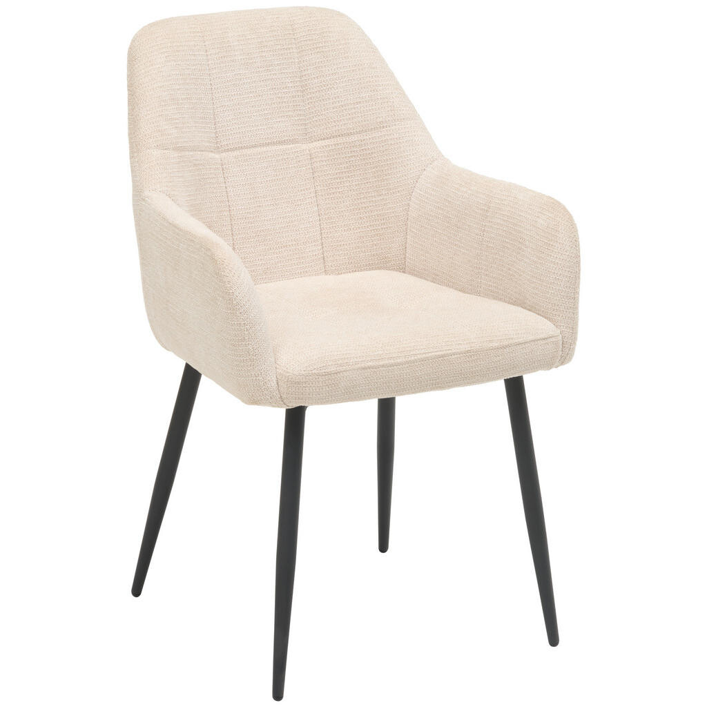 MID.YOU STOLIČKA S PODRÚČKAMI, železo, tkaná textília, čierna, béžová