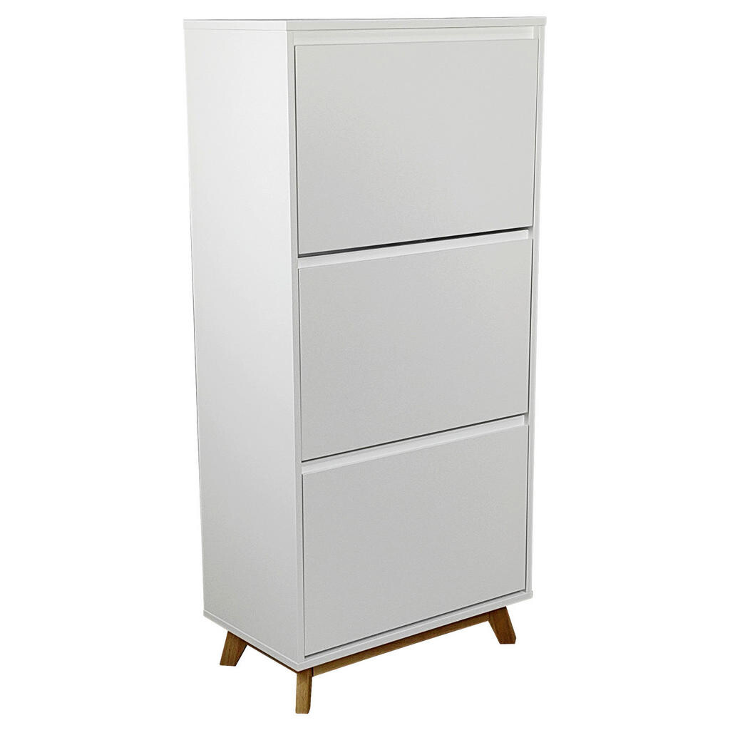 Xora VÝKLOPNÁ SKRINKA NA TOPÁNKY, prírodná farba, biela, kaučukové drevo, 60/128/34 cm