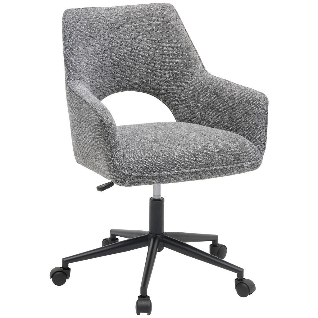 MID.YOU OTOČNÁ STOLIČKA, tkaná textília, čierna, tmavosivá