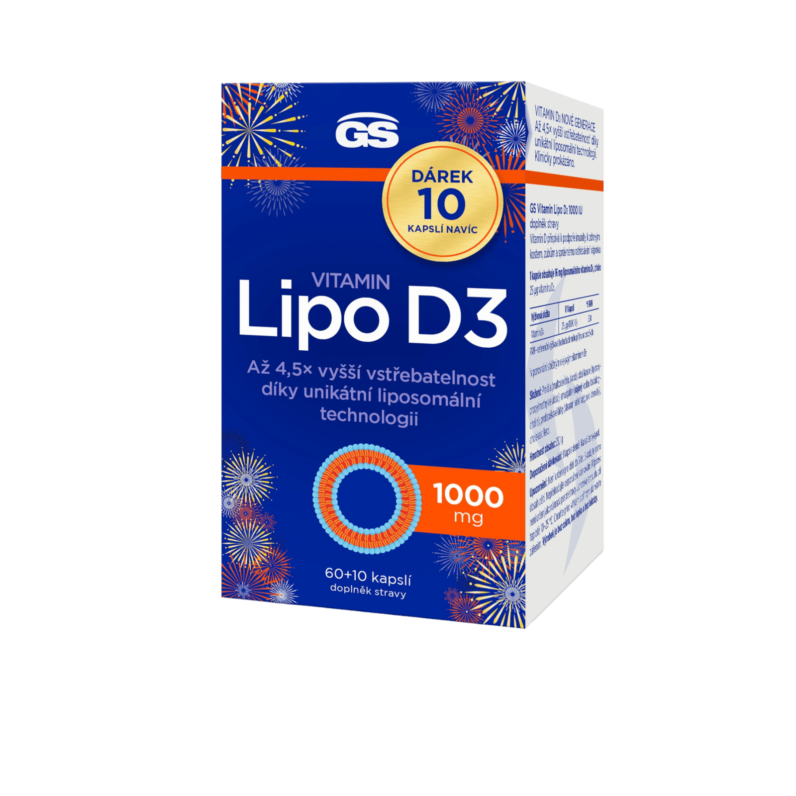 GS Vitamín Lipo D3, 1000 IU, 70 kapsúl