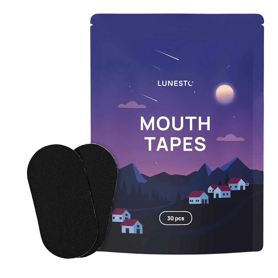 LUNESTO Mouth Tapes - pásky na ústa proti chrapaniu, čierna 30 ks