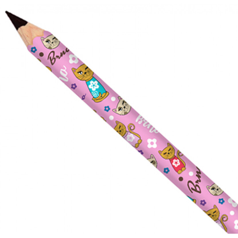 Ceruzka klasická Brno s mačkami - ružová