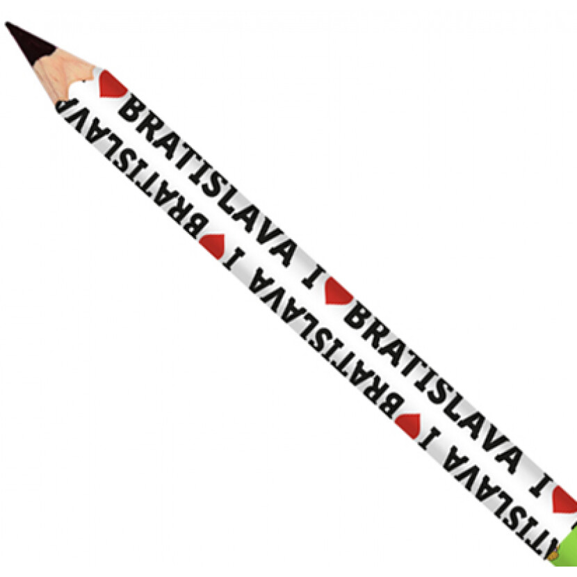 Ceruzka klasická I love Bratislava - biela