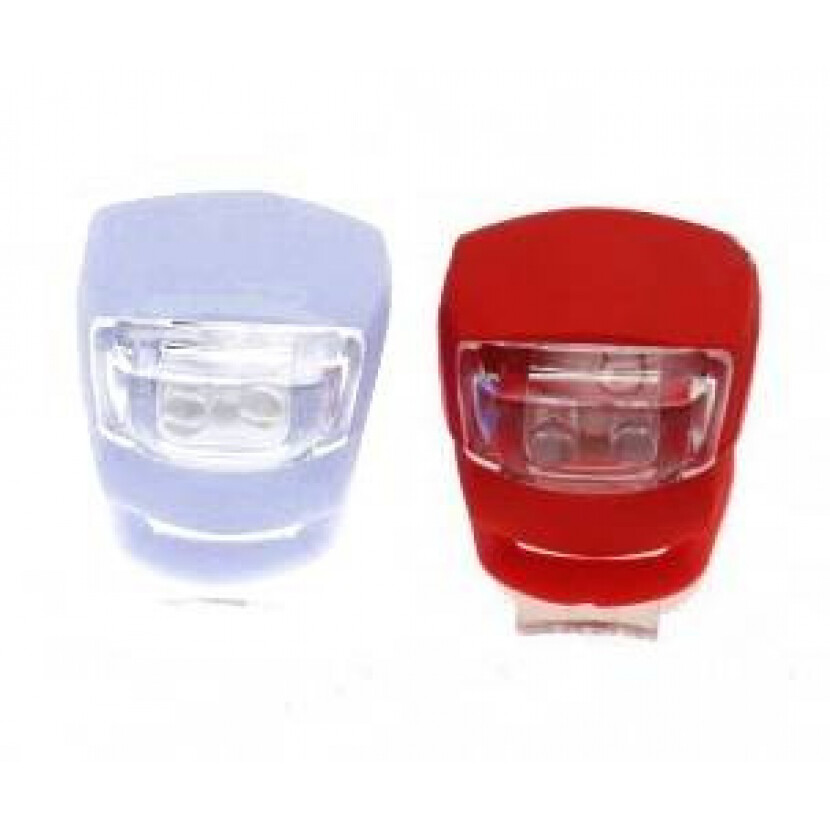 Bezpečnostné LED svetlo na bicykel 2 ks - červené-biele