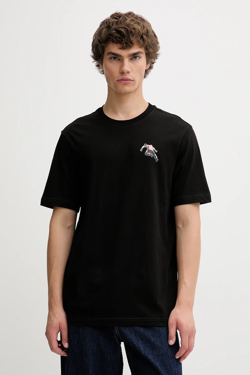 Bavlnené tričko Diesel T-ADJUST-T3 pánske, čierna farba, s potlačou, A18668.0QIAM