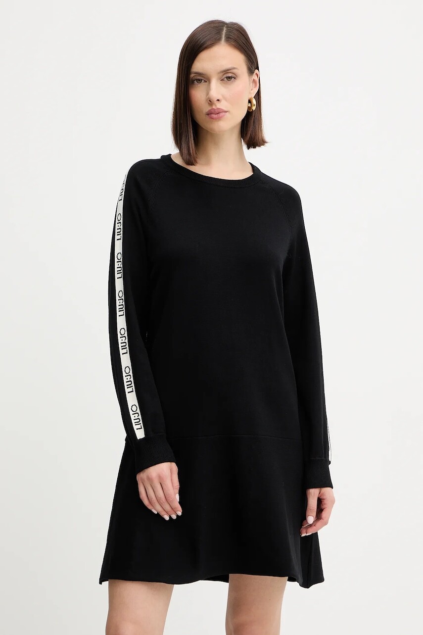 Šaty Liu Jo čierna farba, mini, áčkový strih, TF5288.MS63L