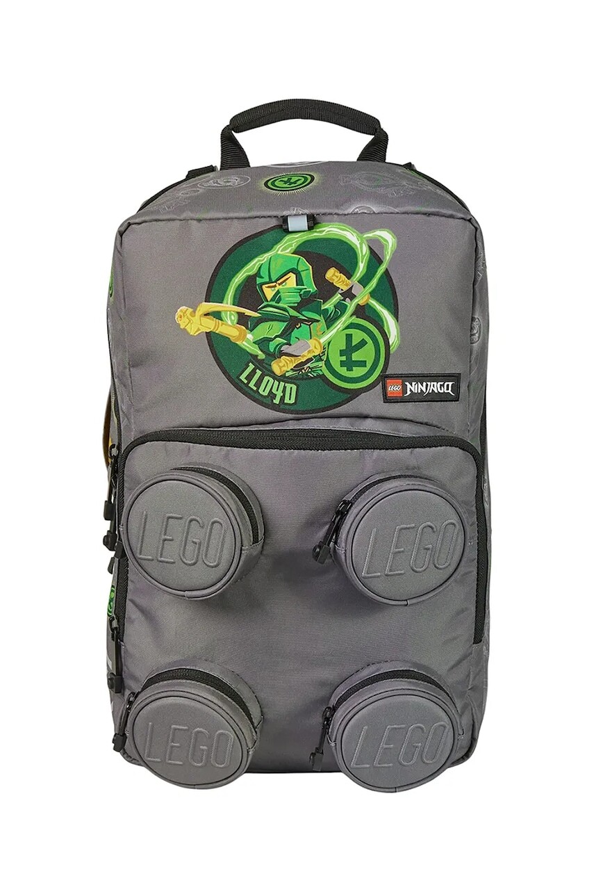 Detský ruksak Lego NINJAGO šedá farba, veľký, s potlačou, 20209