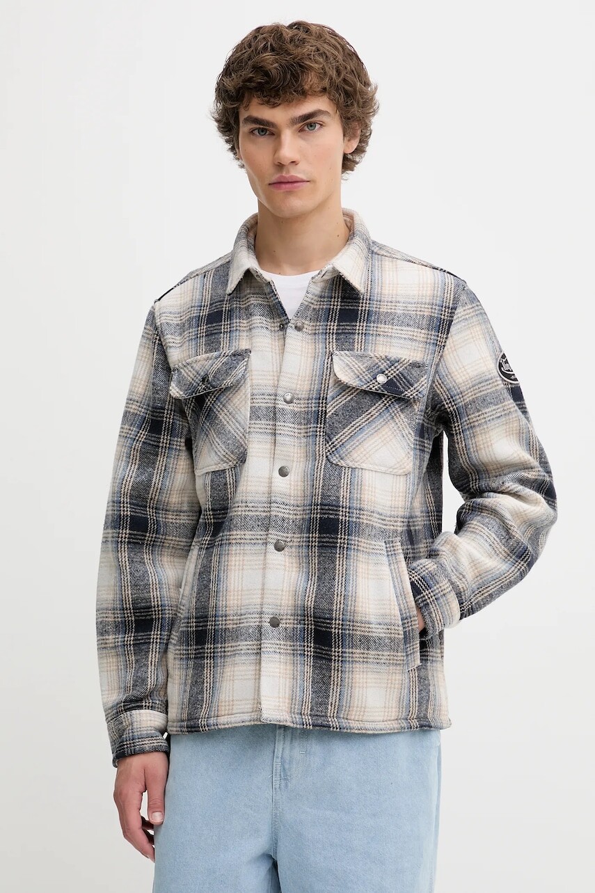 Košeľové sako Von Dutch modrá farba, prechodná, VD.1.OSH.PEPPER