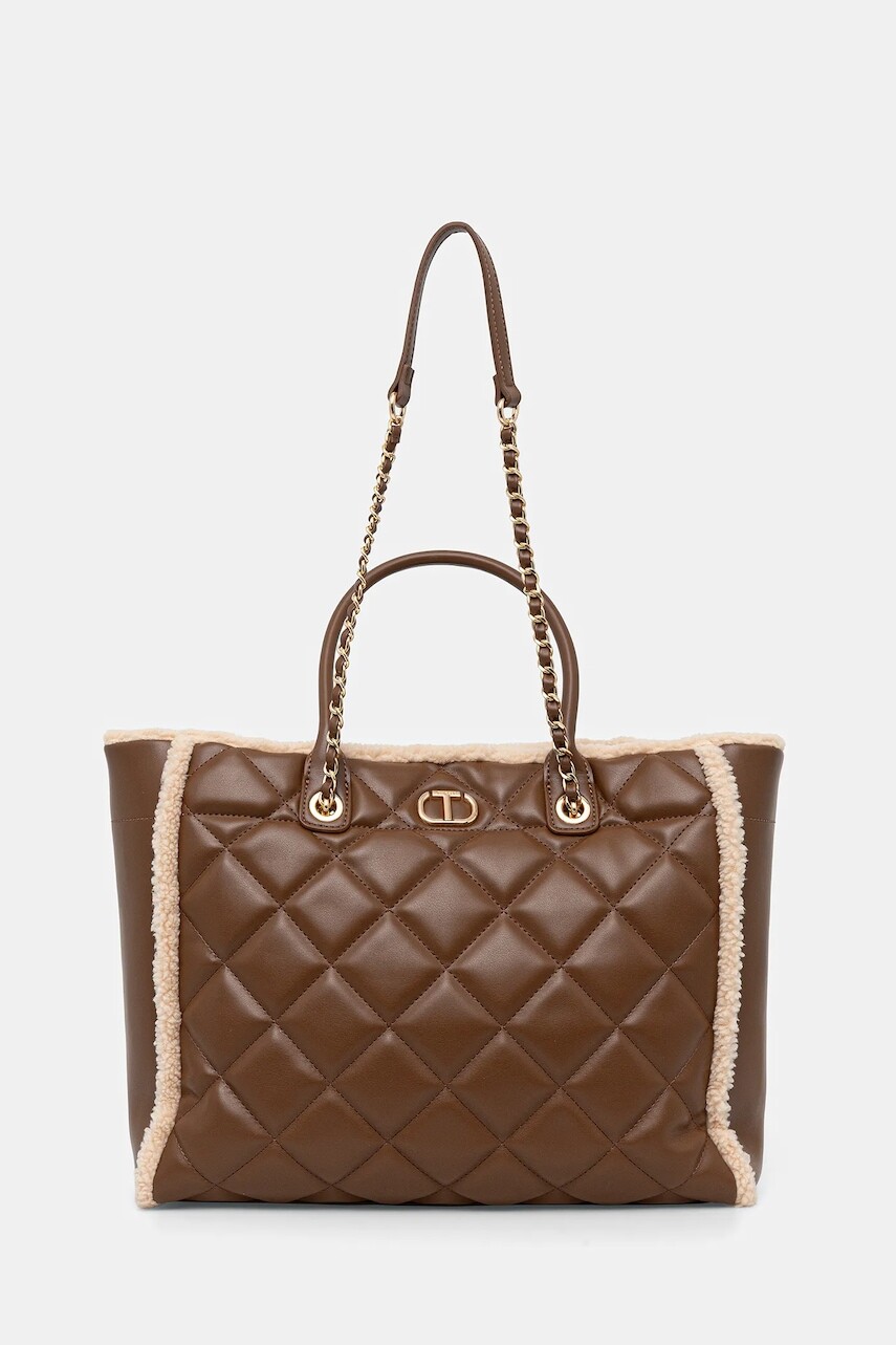 Kabelka Twinset hnedá farba, 252TD8112