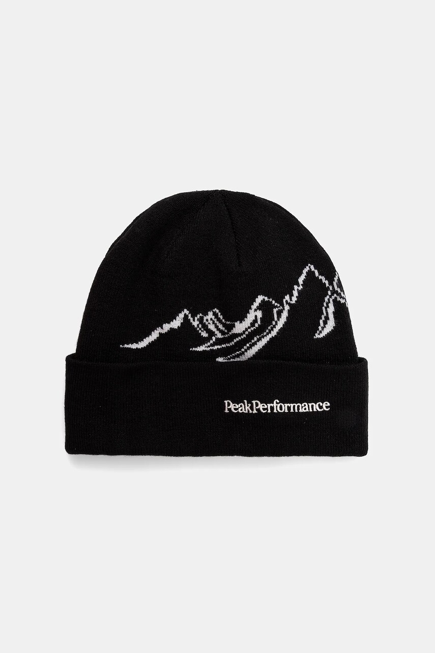 Čiapka s prímesou vlny Peak Performance čierna farba, G79880
