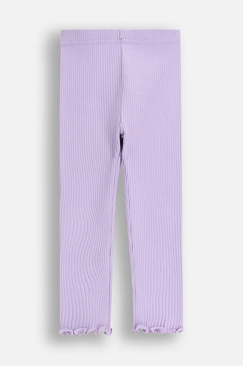 Bavlnené legíny pre bábätká Coccodrillo fialová farba, jednofarebná, HAPPY PUPPY GIRL NEWBORN