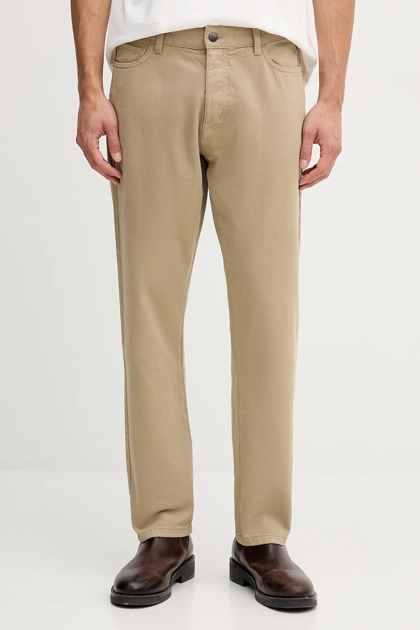 Bavlnené nohavice United Colors of Benetton rovný strih, 4U32UE01W