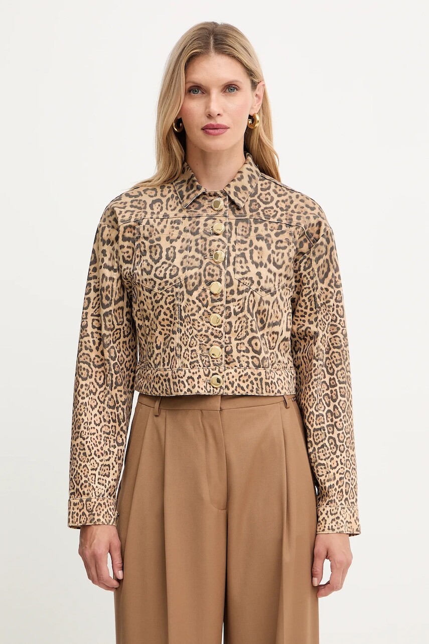 Rifľová bunda Marciano by Guess EDDA hnedá farba, prechodná, 5YGN14 7362A