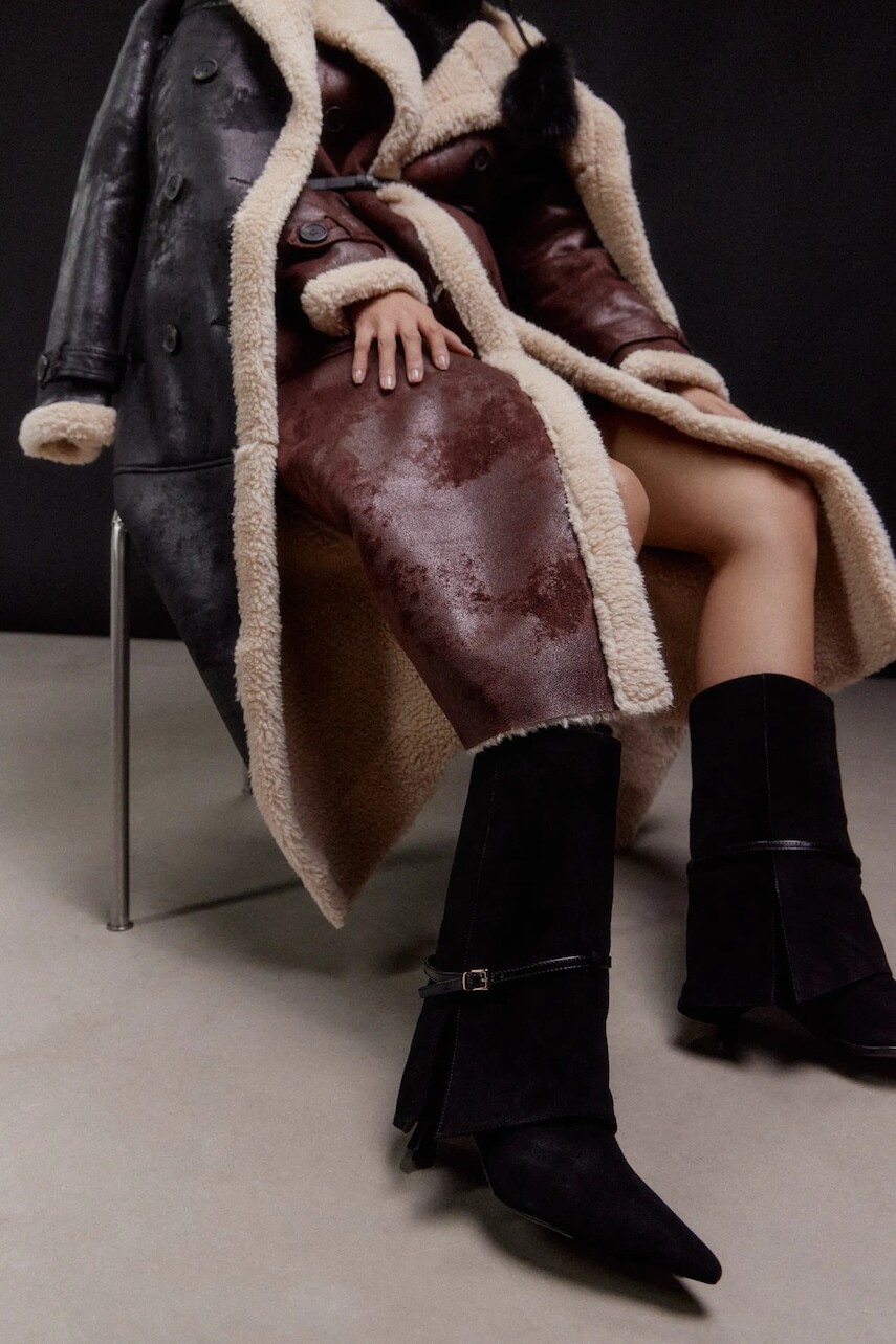 Semišové topánky Answear.LAB čierna farba, na vysokom podpätku