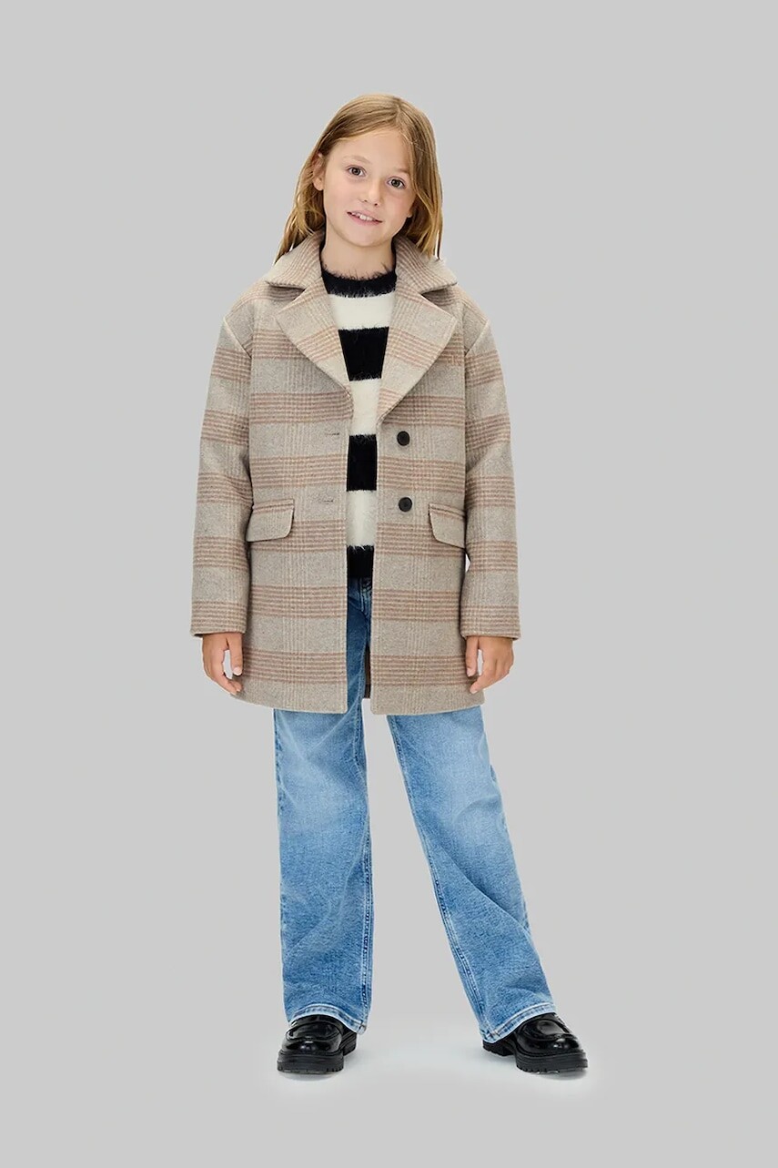 Detský kabát Calvin Klein Jeans béžová farba, IG0IG03006