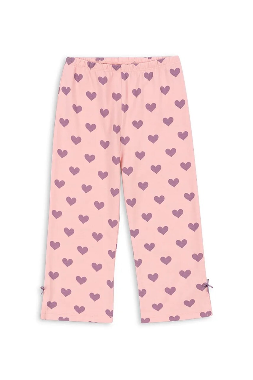 Nohavice Konges Sløjd DREY SLIT PANTS GOTS ružová farba, vzorované, KS103787