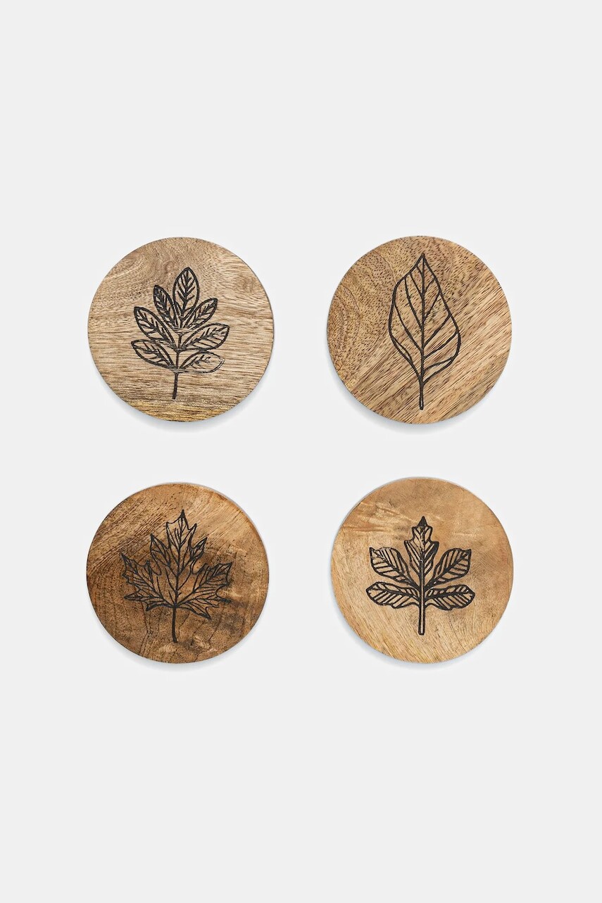 Podložka pod pohár Medicine 4-pak hnedá farba