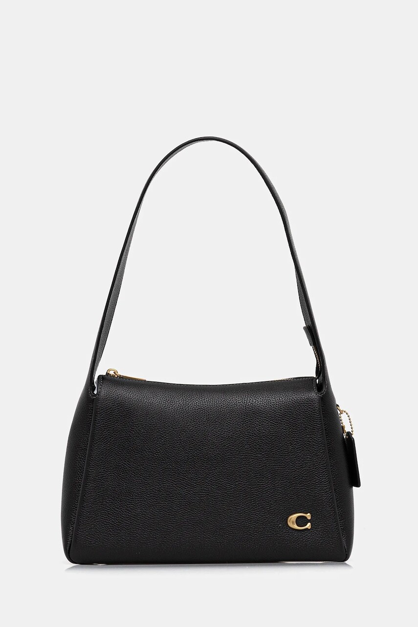 Kožená kabelka Coach Lola hnedá farba, CCC45